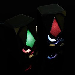 Компьютерные колонки 2.0 Qumo Mask AS004, 2х5 Вт, USB, RGB подсветка, чёрные - фото 51368645