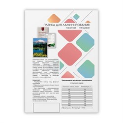 Пленка для ламинирования A4 216×303 мм, 125 мкм, 100 штук, глянцевые, Гелеос - фото 51368705