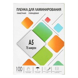 Пленка для ламинирования A5 154×216 мм, 75 мкм, 100 штук, глянцевые, Гелеос - фото 51368709
