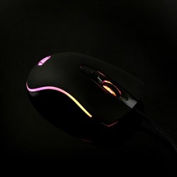 Мышь Qumo Onyx RGB M73, игровая, проводная, оптическая, 2400 dpi,  4 кнопки, USB,RGB, чёрная - фото 51368754