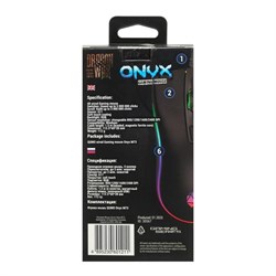 Мышь Qumo Onyx RGB M73, игровая, проводная, оптическая, 2400 dpi,  4 кнопки, USB,RGB, чёрная - фото 51368757