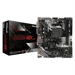 Материнская плата Asrock B450M-HDV R4.0, AM4, B450, 2xDDR4, VGA, DVI, HDMI, mATX - фото 51368928