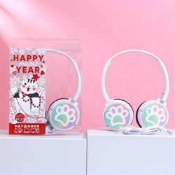 Наушники накладные детские Happy year, с микрофоном - фото 51369140