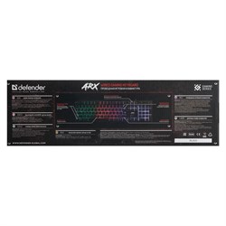Клавиатура Defender Arx GK-196L, игровая, мембранная, проводная, подсветка, 104 клавиши, USB, чёрная - фото 51369269