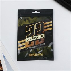 Наушники вакуумные «Настоящий герой. 23 февраля», с микрофоном, 1,2 м, 10 х 15 см - фото 51370098