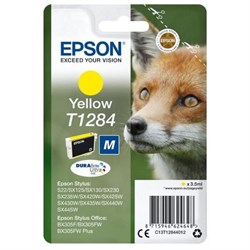 Картридж струйный Epson T1284 C13T12844012 желтый для Epson S22/SX125 (3.5мл) - фото 51370208