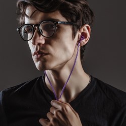 Наушники LuazON VBT 1.10 "Молния", вакуумные, микрофон, фиолетовые - фото 51370454