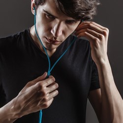 Наушники Luazon VBT 1.10 «Молния», вакуумные, микрофон, синие - фото 51370466