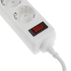 Сетевой фильтр Luazon Lighting, 4 розетки, 0.5 м, 2200 Вт, 3 х 0.75 мм2, 10 A, 220 В, белый - фото 51370520