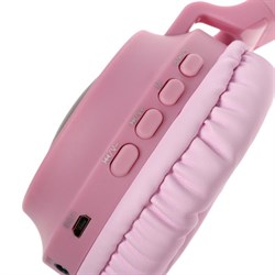 Наушники Hoco W27, беспроводные, накладные, микрофон, Bluetooth 5.0, 300 мАч, подсветка, розовые - фото 51370968