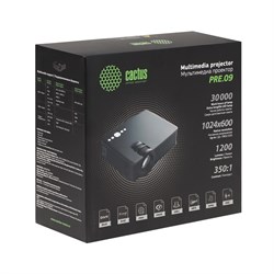Проектор Cactus CS-PRE.09B.WVGA LCD,1200лм,1024х600,350:1, ресурс лампы:30000часов,USB,HDMI - фото 51370990