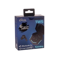 Наушники Ritmix RH-888BTH, беспроводные, вакуумные, игровые, микрофон, BT5.1, 300мАч, черные - фото 51371409