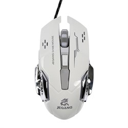 Мышь JM-520 MB-2.7 (NY), игровая, проводная, оптическая, 3200 dpi, подсветка, USB, белая - фото 51371579