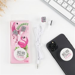 Подарочный набор: наушники вакуумные и попсокет «Вхламинго», модель VBT 1.25, 13,5 х 6 см - фото 51371583