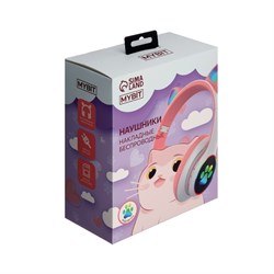Наушники беспроводные, с ушками кошки, MYBIT W-32, Bluetooth 5.0, с микрофоном, AUX, microSD, MP3, 400 мАч, розовые - фото 51371643