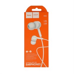 Наушники Hoco M82, проводные, вакуумные, микрофон, Jack 3.5 мм, 1.2 м, белые - фото 51371850