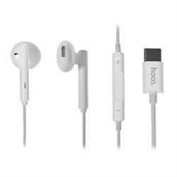 Наушники Hoco L10, проводные, вкладыши, микрофон, Type-C, кабель 1.2 м, белые - фото 51371909