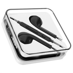 Наушники Hoco M55, проводные, вкладыши, микрофон, Jack 3.5, кабель 1.2 м, чёрные - фото 51371944