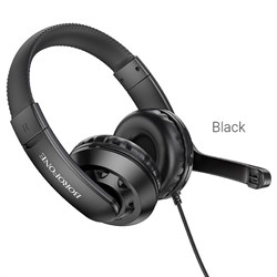Наушники Borofone BO102, игровые, накладные, микрофон, 3.5 мм, 1.2 м, чёрные - фото 51372288