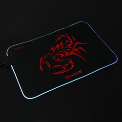 Коврик для мыши MARVO MG08, игровой, 350x250x4 мм, подсветка, чёрный - фото 51372631
