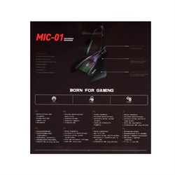 Микрофон MARVO MIC-01, на подставке, USB, для стриминга, подсветка, чёрный - фото 51372640