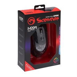 Мышь MARVO M209, игровая, проводная, подсветка, 6400 dpi, USB, чёрная - фото 51372655