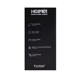 Наушники MARVO HG8901, игровые, микрофон, USB+3.5 мм, 2.1м, подсветка, чёрные - фото 51372668