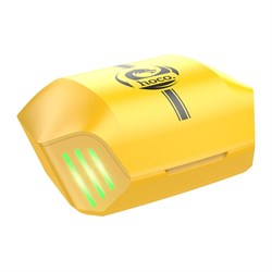 Наушники Hoco S21 TWS, беспроводные, вакуумные, BT5.0, 40/320 мАч, микрофон, черно-жёлтые - фото 51372758