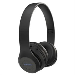 Наушники беспроводные, накладные, Borofone BO4 Charming rhyme, Bluetooth 5.0, с микрофоном, AUX, 200 мАч, чёрные - фото 51372796