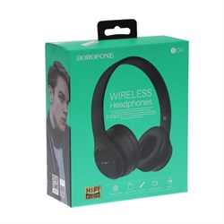 Наушники беспроводные, накладные, Borofone BO4 Charming rhyme, Bluetooth 5.0, с микрофоном, AUX, 200 мАч, чёрные - фото 51372799