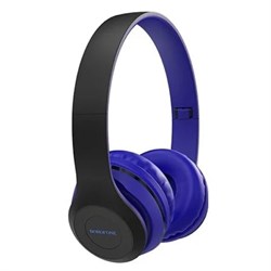 Наушники Borofone BO4 Charming rhyme, беспроводные, накладные, BT5.0, AUX, 200 мАч, синие - фото 51372802