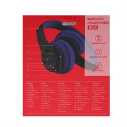 Наушники Borofone BO4 Charming rhyme, беспроводные, накладные, BT5.0, AUX, 200 мАч, синие - фото 51372806