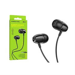 Наушники Borofone BM57 Platinum, вакуумные, микрофон, Jack 3.5 мм, кабель 1 м, чёрные - фото 51372884