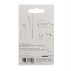 Наушники Borofone BM30, вкладыши, микрофон, Jack 3.5 мм, кабель 1 м, белые - фото 51372896