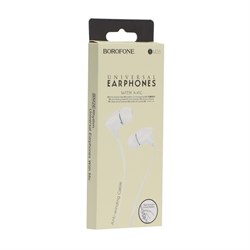 Наушники Borofone BM26 Rhythm, вакуумные, микрофон, Jack 3.5 мм, кабель 1.2 м, белые - фото 51372907