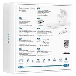 Наушники беспроводные Hoco ES56, TWS, вкладыши, Bluetooth 5.1, 30/320 мАч, белые - фото 51372999