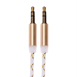 Кабель аудио AUX OXION AUX018, Jack 3.5 мм(m)-Jack 3.5 мм(m), 1м, золотой - фото 51373012