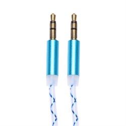 Кабель аудио AUX OXION AUX018, Jack 3.5 мм(m)-Jack 3.5 мм(m), 1м, синий - фото 51373027