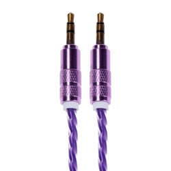 Кабель аудио AUX OXION AUX019, Jack 3.5 мм(m)-Jack 3.5 мм(m), 1м, фиолетовый - фото 51373032