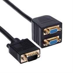 Разветвитель VGA Cablexpert CC-VGAX2-20CM, 2 устройства, чёрный - фото 51373069