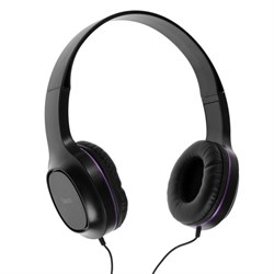 Комплект наушников Hoco W24, проводные, накладные + вакуумные, проводные, фиолетовые - фото 51373176