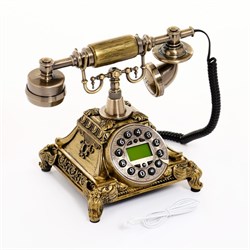 Ретро-телефон «Амес», громкая связь, 18×24×25 см, позолота - фото 51373462
