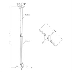 Кронштейн для проектора Cactus CS-VM-PRE04-WT, 20 кг, настенный и потолочный, поворот и наклон   932 - фото 51373785