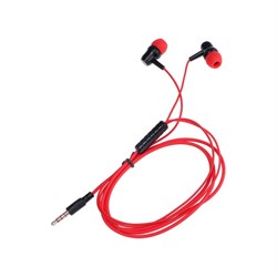 Наушники Krutoff HF-X61, вакуумные, микрофон, 106 дБ, 16 Ом, 3.5 мм, 1 м, красные - фото 51373839