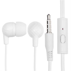 Наушники mObility mt-26, вакуумные, микрофон, 3.5 мм, 1 м, белые - фото 51373842