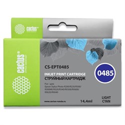 Картридж струйный Cactus CS-EPT0485 светло-голубой для Epson Stylus Photo R200/R220/R300/R320/R340/R - фото 51374788