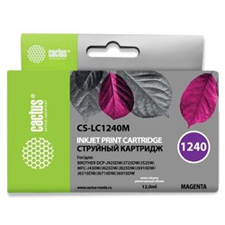 Картридж Cactus CS-LC1240M, (MFC-J6510/6910DW), для Brother, пурпурный - фото 51375019