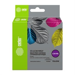 Картридж Cactus CS-LC3619XLY, (MFC-J2330DW/J2730DW/J3530DW/J3930DW), для Brother, жёлтый - фото 51375084