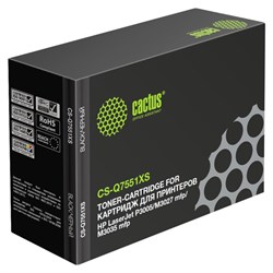 Картридж Cactus CS-Q7551XS Q7551X, для HP LJ P3005/M3027/M3035, 13000 страниц, цвет чёрный - фото 51375683