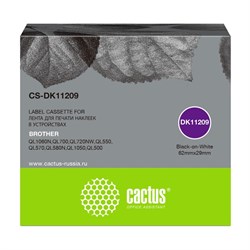 Картридж Cactus CSDK11209 DK11209, для Brother QL500/QL550/QL700/QL800, цвет чёрный - фото 51376209